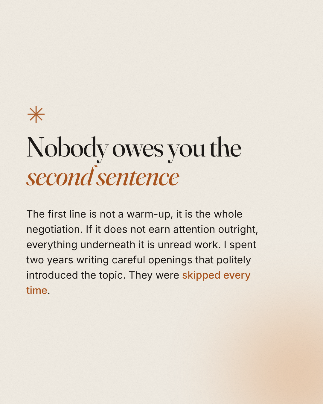 One paragraph per page