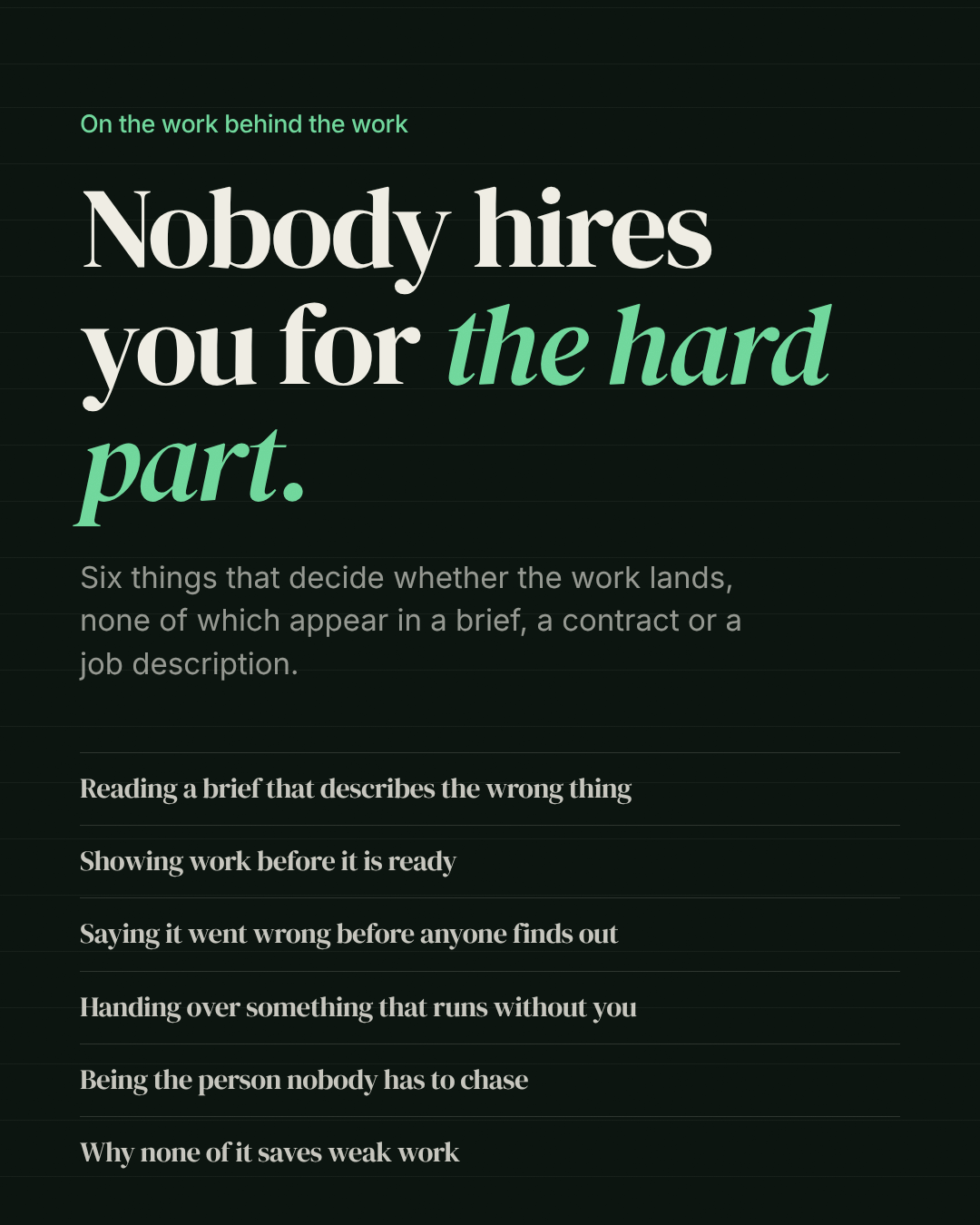 Three points, serif