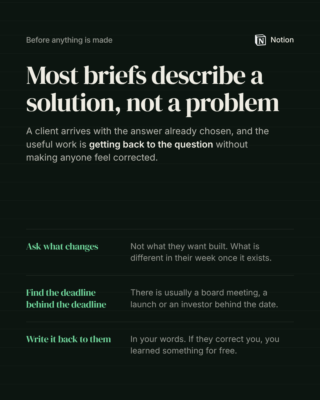 Three points, serif