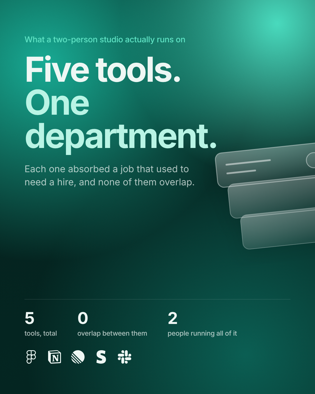 Three figures, teal