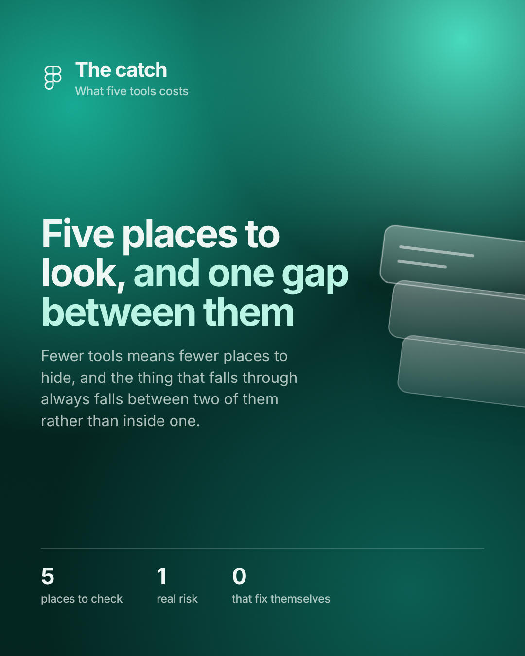 Three figures, teal