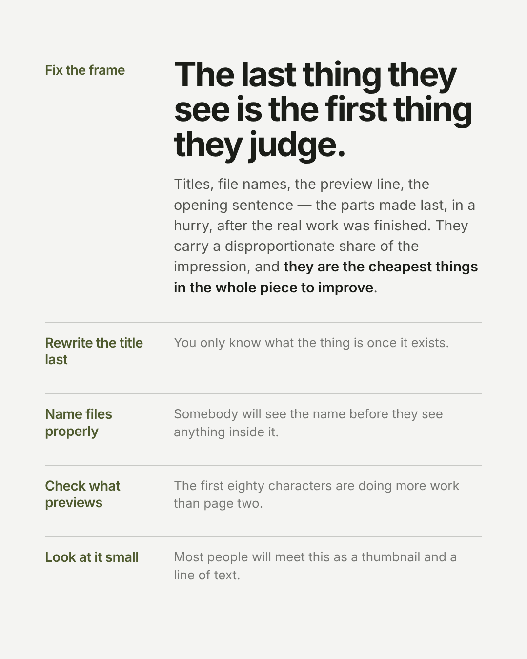 Four-item checklist